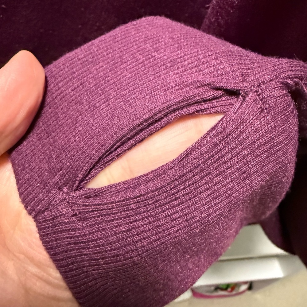 Avia Long Sleeve Soft Tee with Thumb Holes (XL, Burgundy) - Picture 5 of 5